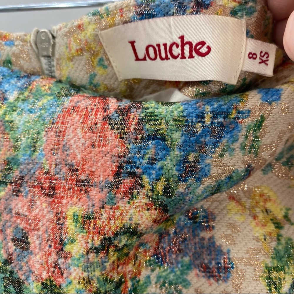ModCloth Louche Metallic Floral Print Merie Mini Skirt - Picture 4 of 5